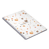 Confetti Perzik Chocolade Harten Notitieboek (Rechterzijde)