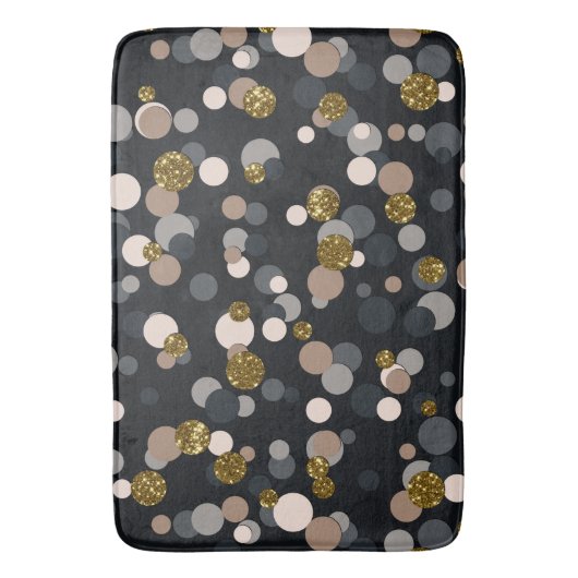 Confetti Perzik, Esdoorn, Grijs en Goud Glitter Badmat (Voorkant Verticaal)