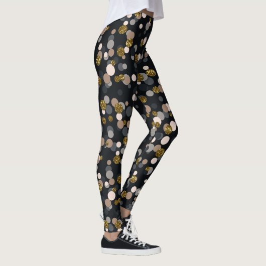 Confetti Perzik, Esdoorn, Grijs en Goud Glitter Leggings (Rechts)