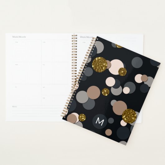 Confetti Perzik, Esdoorn, Grijs en Goud Glitter Planner (Display)