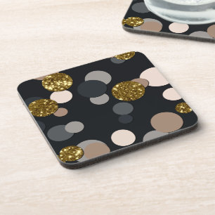 Confetti perzik, esdoorn, grijs en goud glitters bier onderzetter