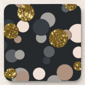 Confetti perzik, esdoorn, grijs en goud glitters bier onderzetter (Voorkant)