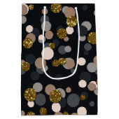 Confetti perzik, esdoorn, grijs en goud glitters medium cadeauzakje (Achterkant)
