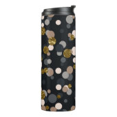 Confetti perzik, esdoorn, grijs en goud glitters thermosbeker (Gedraaid links)