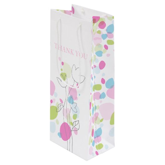 Confetti petals bruiloft bedankt voor je wijntas wijn cadeautas (Voorkant Gekanteld)