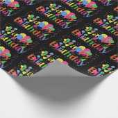 Confetti, Petten van partijen en Zwarte achtergron Cadeaupapier (Hoek)