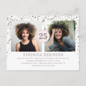 Confetti Photo Surprise Birthday Party Invitation Uitnodiging Briefkaart (Voorkant)