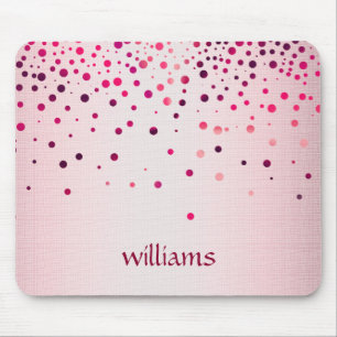 Confetti Pink Linen Glitter Girly Stippen Muismat