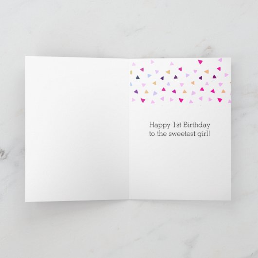 Confetti Pink Polka Dot Happy 2nd Birthday Kaart (Binnen)