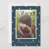 Confetti Polka Dot Holiday Card | marine Feestdagenkaart (Voorkant)