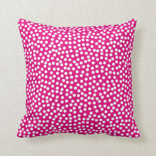 Confetti Polka Dot Pattern Hot Pink Kussen