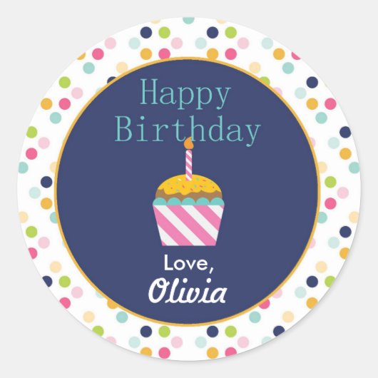 Confetti Polka Dot Personaliseert Stickers op zate (Voorkant)