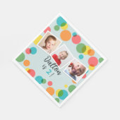 Confetti Polka Dots Jongens Foto Verjaardagsfeest Servet (Hoek)