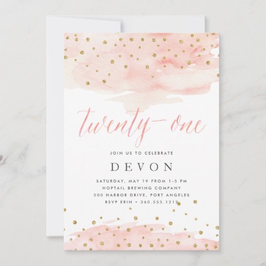 Confetti Pop | 21e uitnodiging van de partij van B (Voorkant)