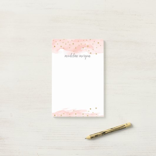Confetti Pop | Blush | Gepersonaliseerd Post-it® Notes (Op bureau)