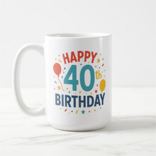 Confetti Pop: Gelukkige 40ste Verjaardag Mok