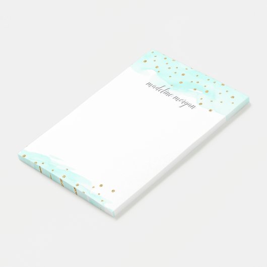 Confetti Pop | Munt | Gepersonaliseerd Post-it® Notes (Schuin)