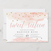 Confetti Pop | Sweet Sixteen Birthday Party Kaart (Voorkant)