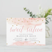 Confetti Pop | Sweet Sixteen Birthday Party Kaart (Staand voorkant)