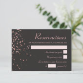 Confetti Quinceanera Spanish Reservaciónes Kaart (Staand voorkant)