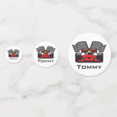 Confetti racecars-ontwerptabel (Voorkanten)