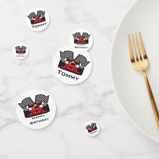 Confetti racecars-ontwerptabel (Groep)