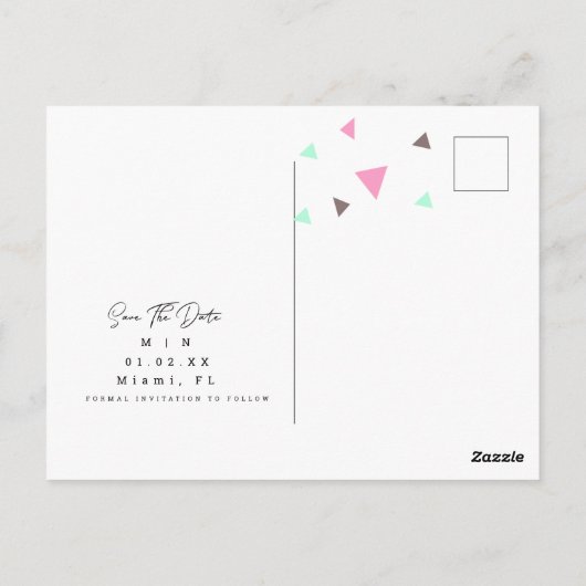 Confetti reinigen De datumfoto opslaan Briefkaart (Achterkant)