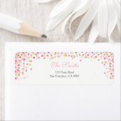 Confetti Return Address Label Roze Gold Girl Baby (Insitu)