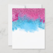 Confetti Roke Baby Genderonderzoek Uitnodiging (Achterkant)