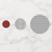 Confetti "Rood, zwart en wit" (Voorkanten)