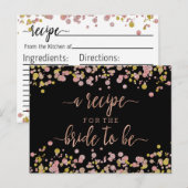 Confetti Roos Goud Vrijgezellenfeest Recept Kaart (Voorkant / Achterkant)