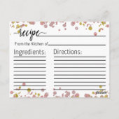 Confetti Roos Goud Vrijgezellenfeest Recept Kaart (Achterkant)