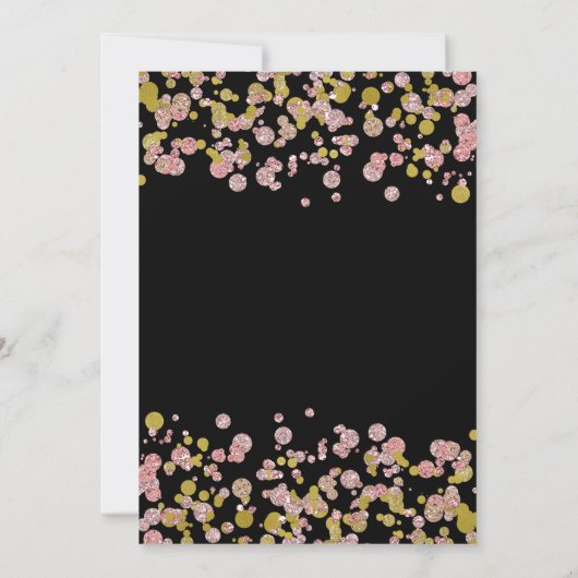 Confetti Roos gouden bruids doucheuitnodiging Kaart (Achterkant)