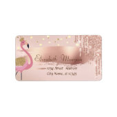 Confetti, Roos gouden druppels penseel met ontvlam Etiket (Voorkant)