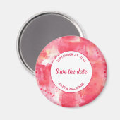 Confetti Roze Abstracte Waterverf sparen de Datum Magneet (Voorkant / Achterkant)