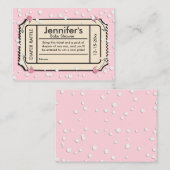 Confetti Roze Baby shower Luier Raffle Ticket Informatiekaartje (Voorkant / Achterkant)