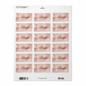 Confetti, Roze Goud Druppel Kwaststreek Vlammend Etiket (Full Sheet)