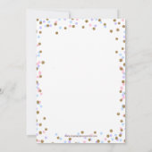 Confetti roze gouddonuts verjaardagsfeest kaart (Achterkant)