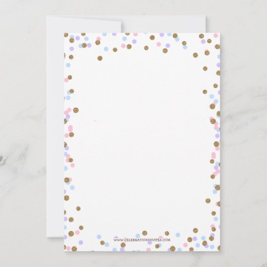 Confetti roze gouddonuts verjaardagsfeest kaart (Achterkant)