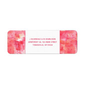 Confetti Roze Waterverf Abstract het Adres van de  Etiket (Voorkant)