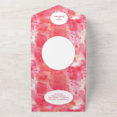 Confetti roze Waterverf Abstracte Moderne bruiloft All In One Uitnodiging (Buitenkant)