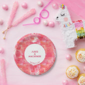 Confetti roze Waterverf Abstracte Moderne bruiloft Papieren Bordje (Feest)