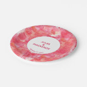 Confetti roze Waterverf Abstracte Moderne bruiloft Papieren Bordje (Gekanteld)