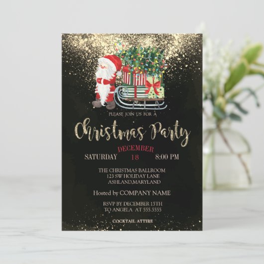 Confetti, Santa Claus, Slaapse kerstmaatschappij Kaart (Staand voorkant)