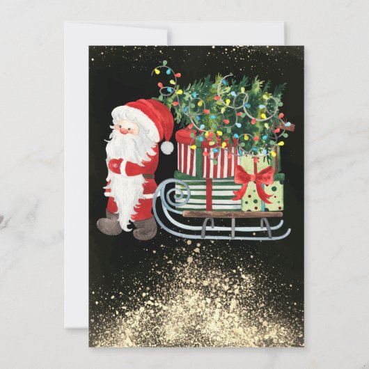 Confetti, Santa Claus, Slaapse kerstmaatschappij Kaart (Achterkant)