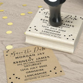 Confetti Save the Date DIY Weddenschap Rubber Stam Rubberstempel