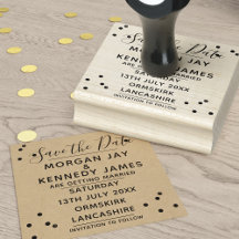 Confetti Save the Date DIY Weddenschap Rubber Stam