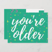 Confetti Script Birthday Briefkaart (Voorkant / Achterkant)