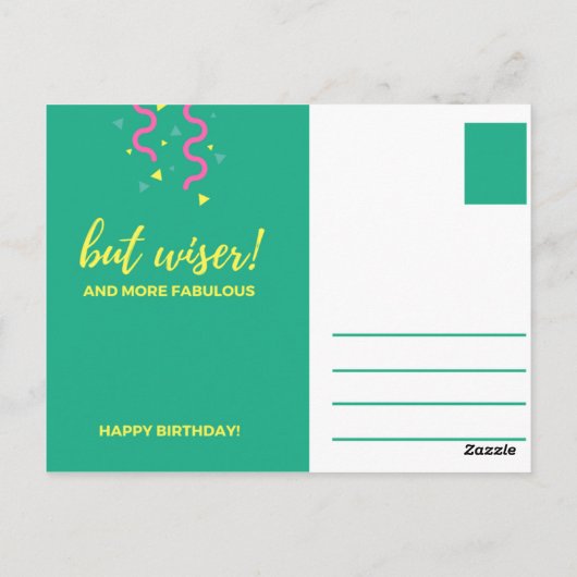 Confetti Script Birthday Briefkaart (Achterkant)