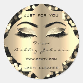 Confetti Sepia Glitter Gold Lash Cleaner Make-up Ronde Sticker